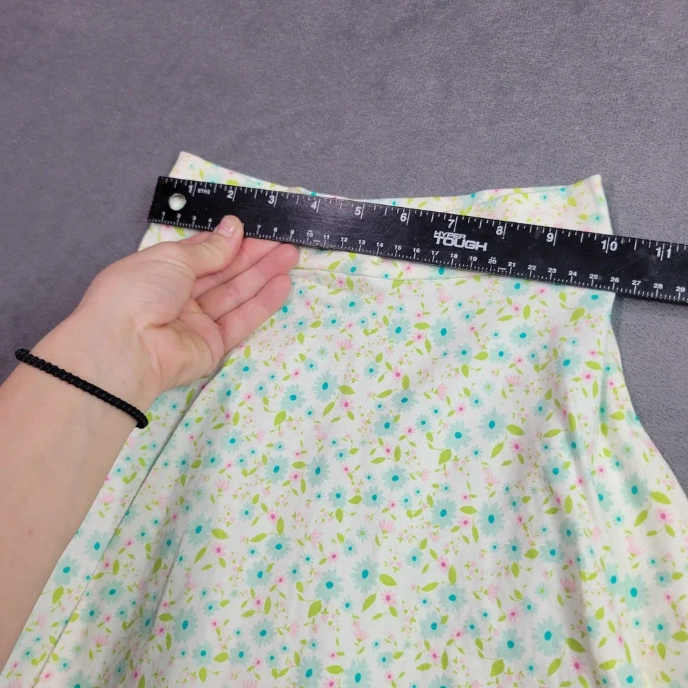 Handmade Girls Floral Print Skort Blue Pink Daisy Built-in Shorts Kids‎ Size S